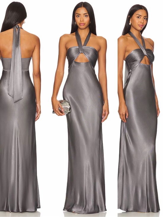 Dresses & Skirts - NWT Shona Joy La Lune Ruched Halter Maxi Dress in Graphite Size 6